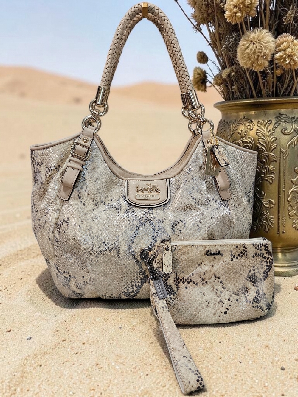 Coach 2011 Madison Python Embossed Hobo Bag w/matching Wristlet - Picture 16 of 16